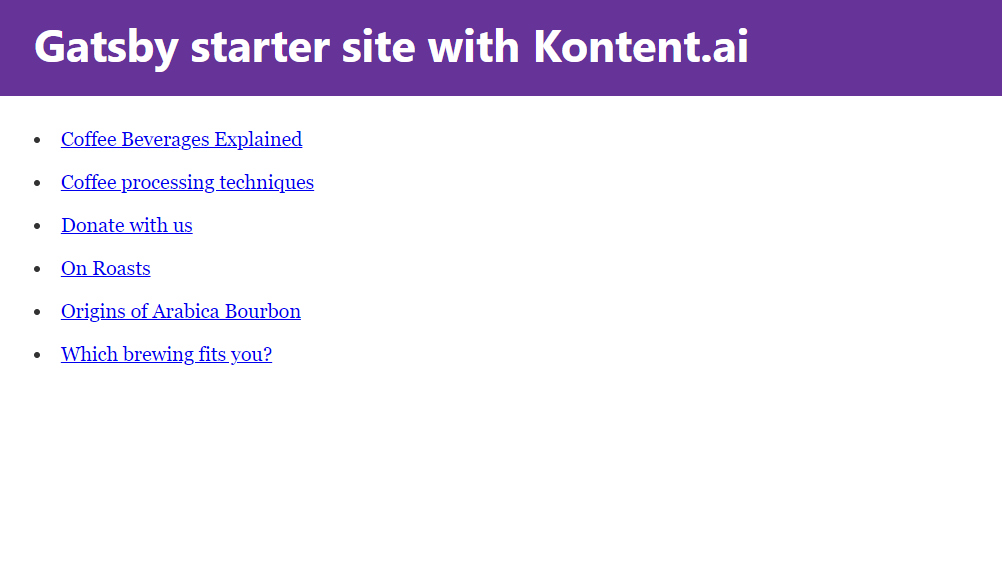 Gatsby starter site with Kontent.ai