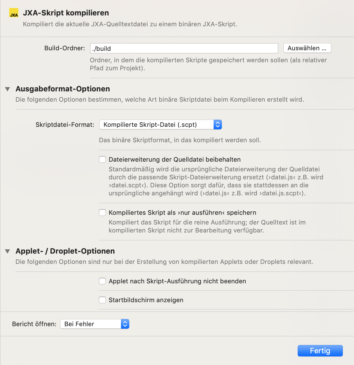 JXA,nova build task settings