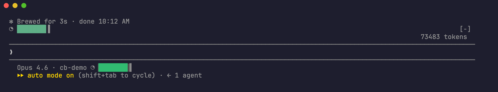 Claude Code: mod band above the prompt, status line below