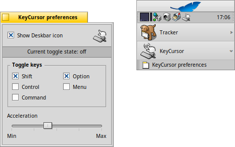 Preference panel