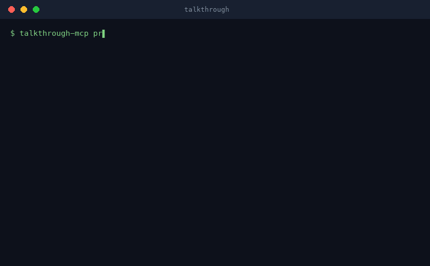 talkthrough demo: process a narrated recording, then query it lazily