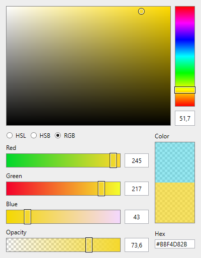 Default color picker style