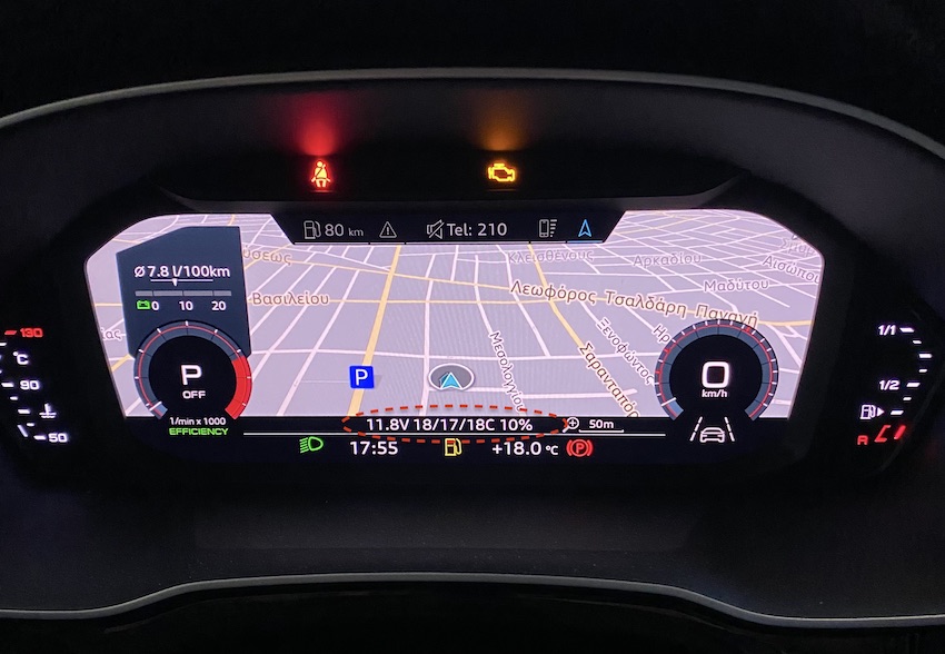 OBD PID display in virtual cockpit