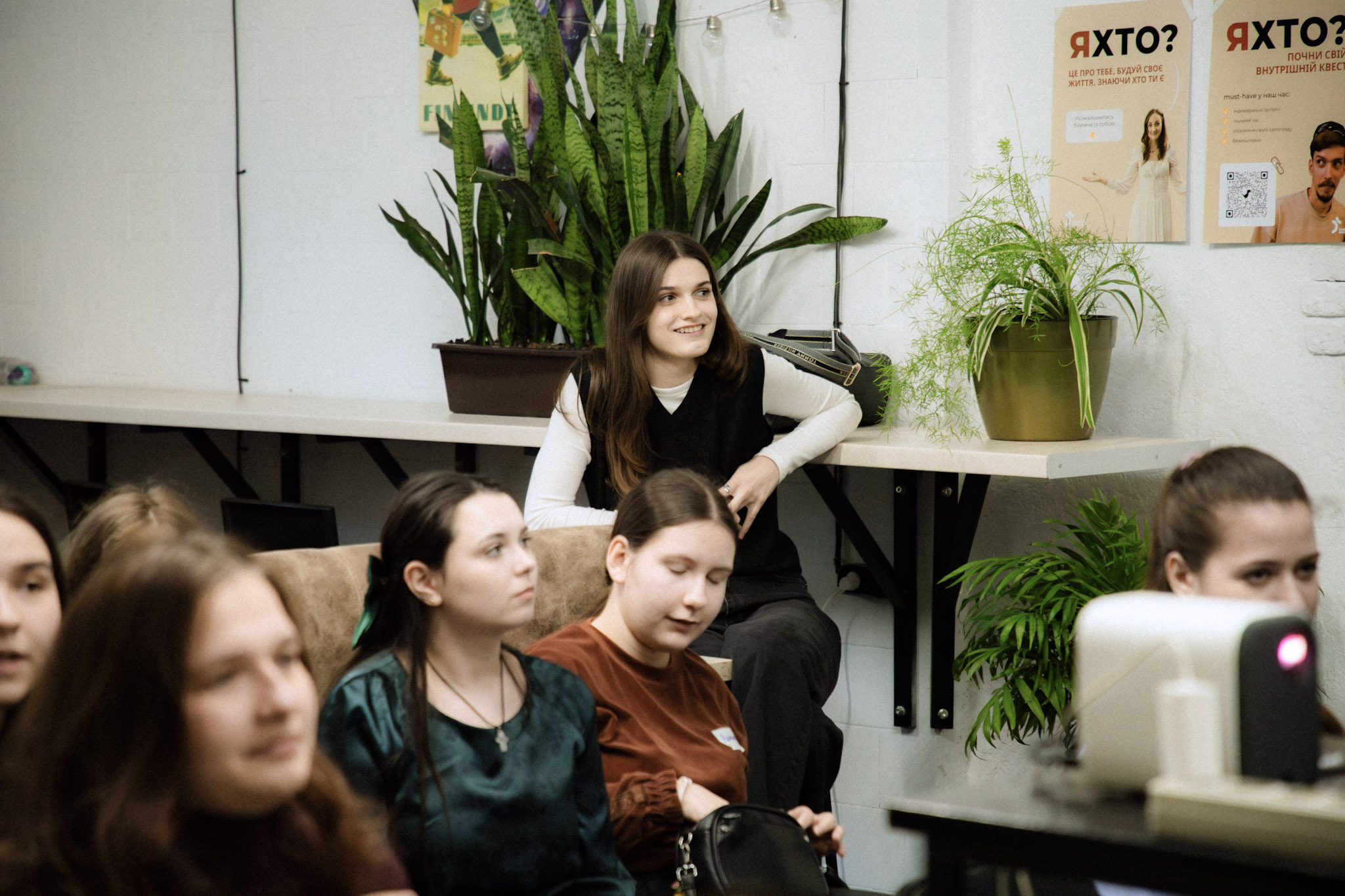 A student smiling during English Club