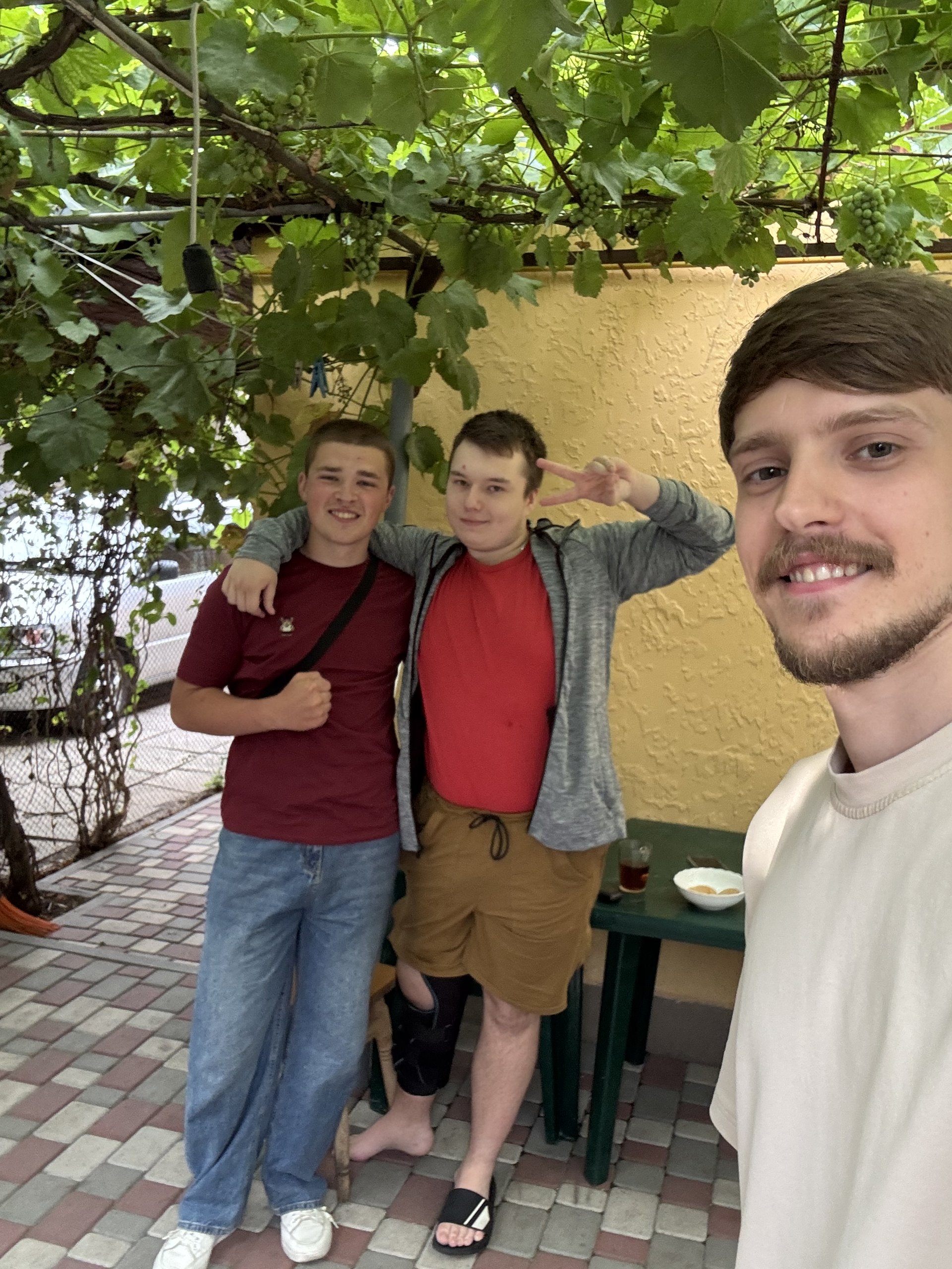 Danya with friends during his recovery
