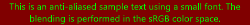 Tiny text drawn with anti-aliasing in the sRGB color space