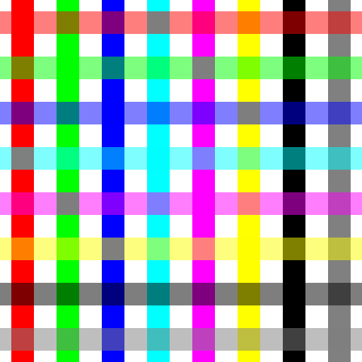 Blending colored stripes in the sRGB color space