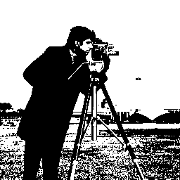 Test image "Cameraman" quantized with black and white palette