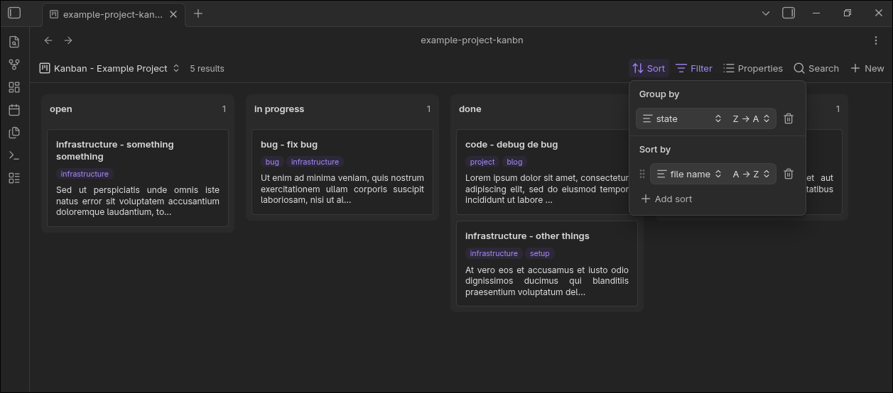 Example Bases Kanban View