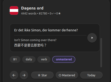 Dagens Ord plugin screenshot
