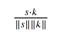 Equation for cosine similarity