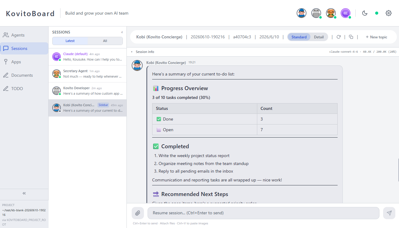 Talk with agents in your browser — pick any agent and chat with it right in your browser, sharing images and files.