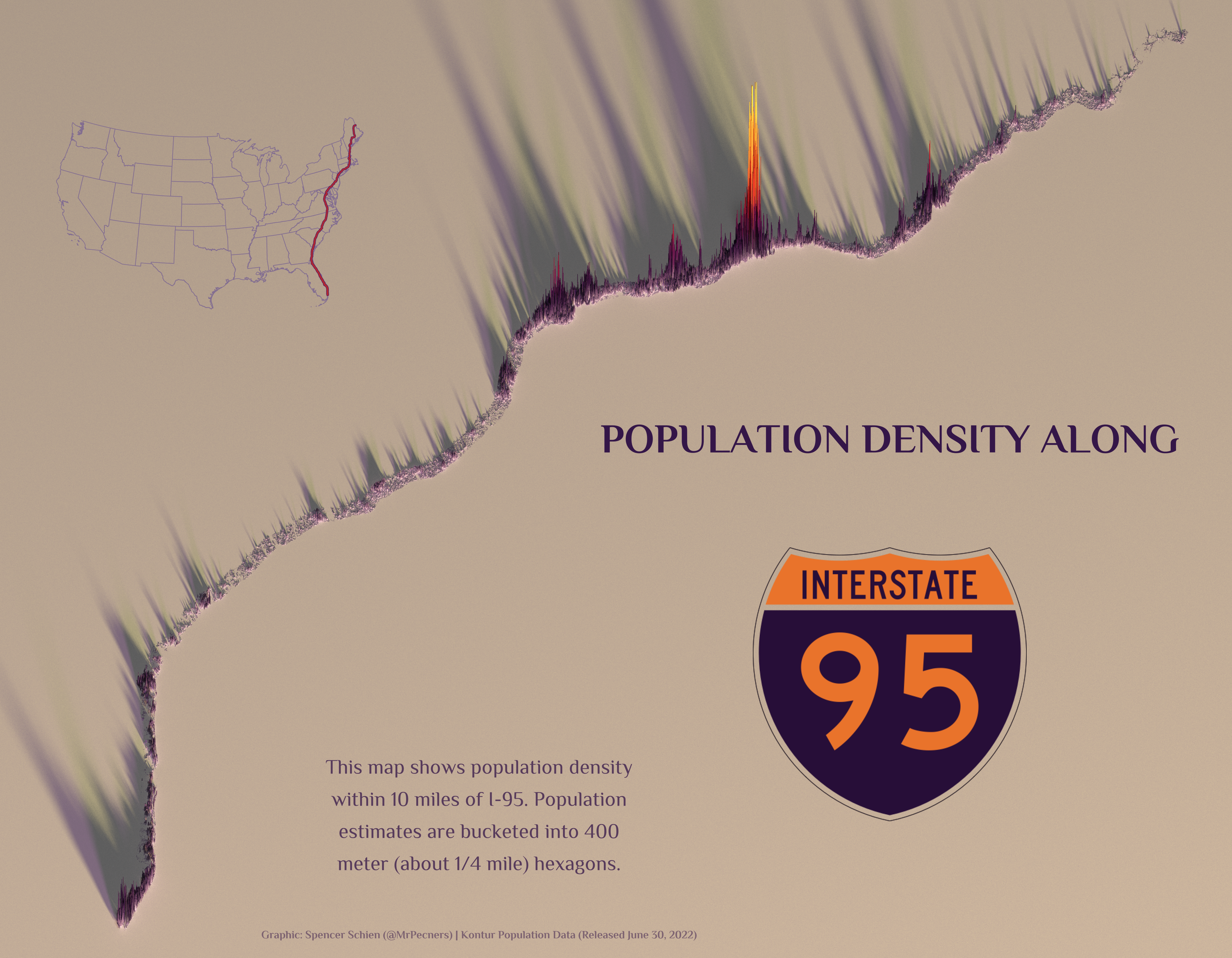 Population Density along Interstate 95