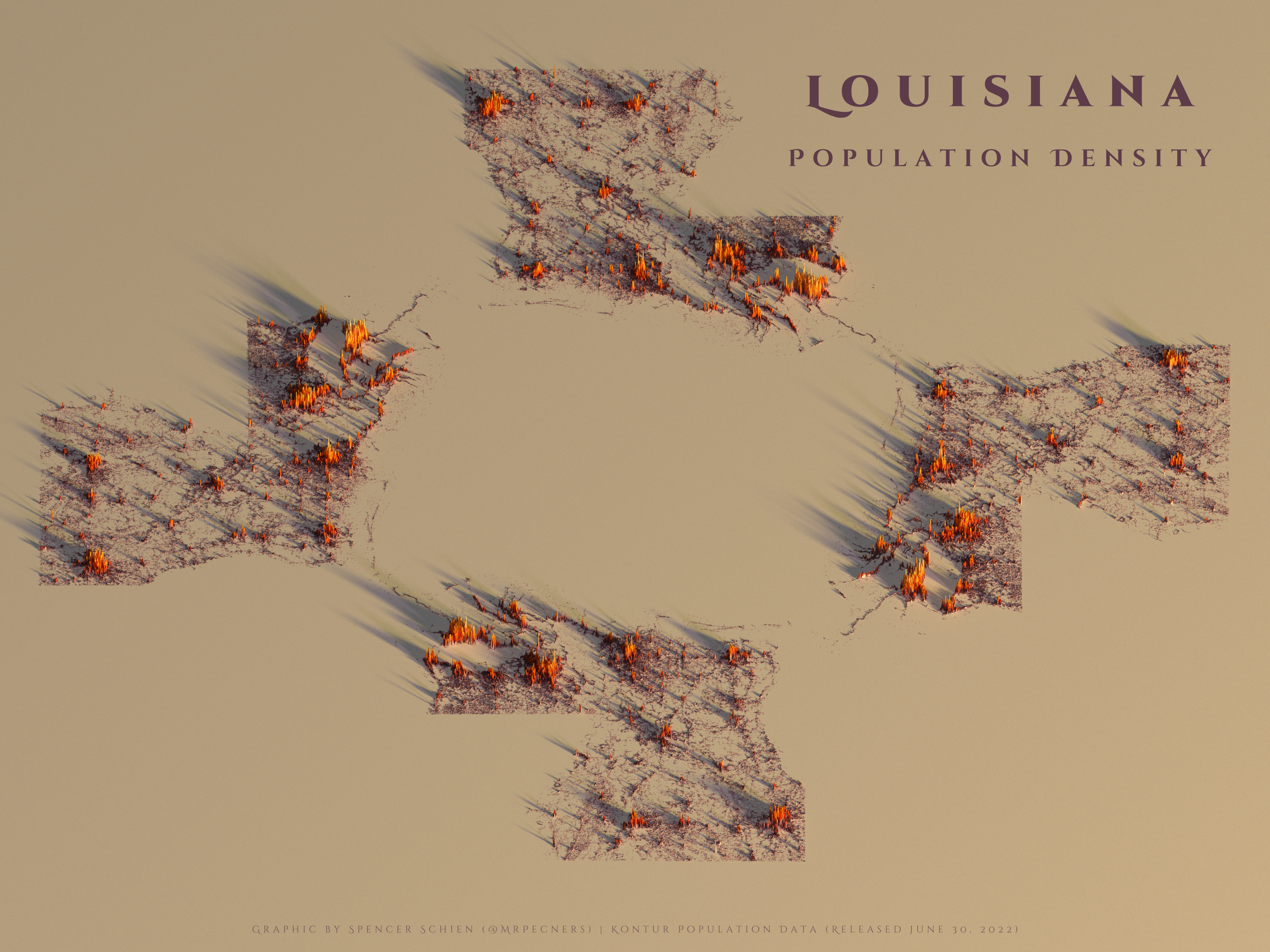 Louisiana Parade Population Density