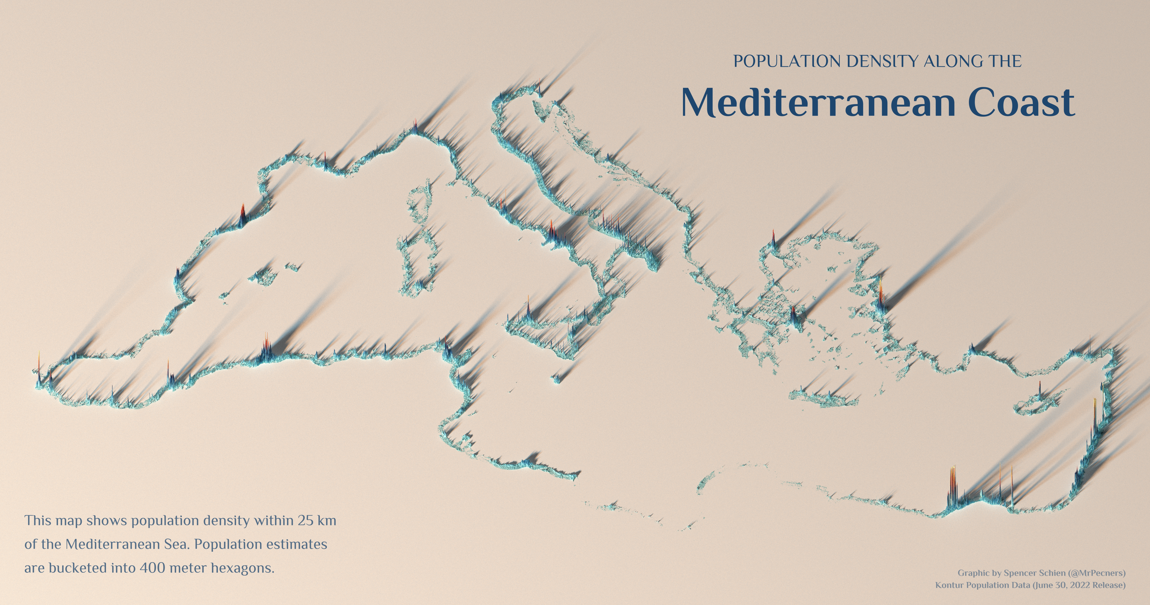 Mediterranean Coast Population Density