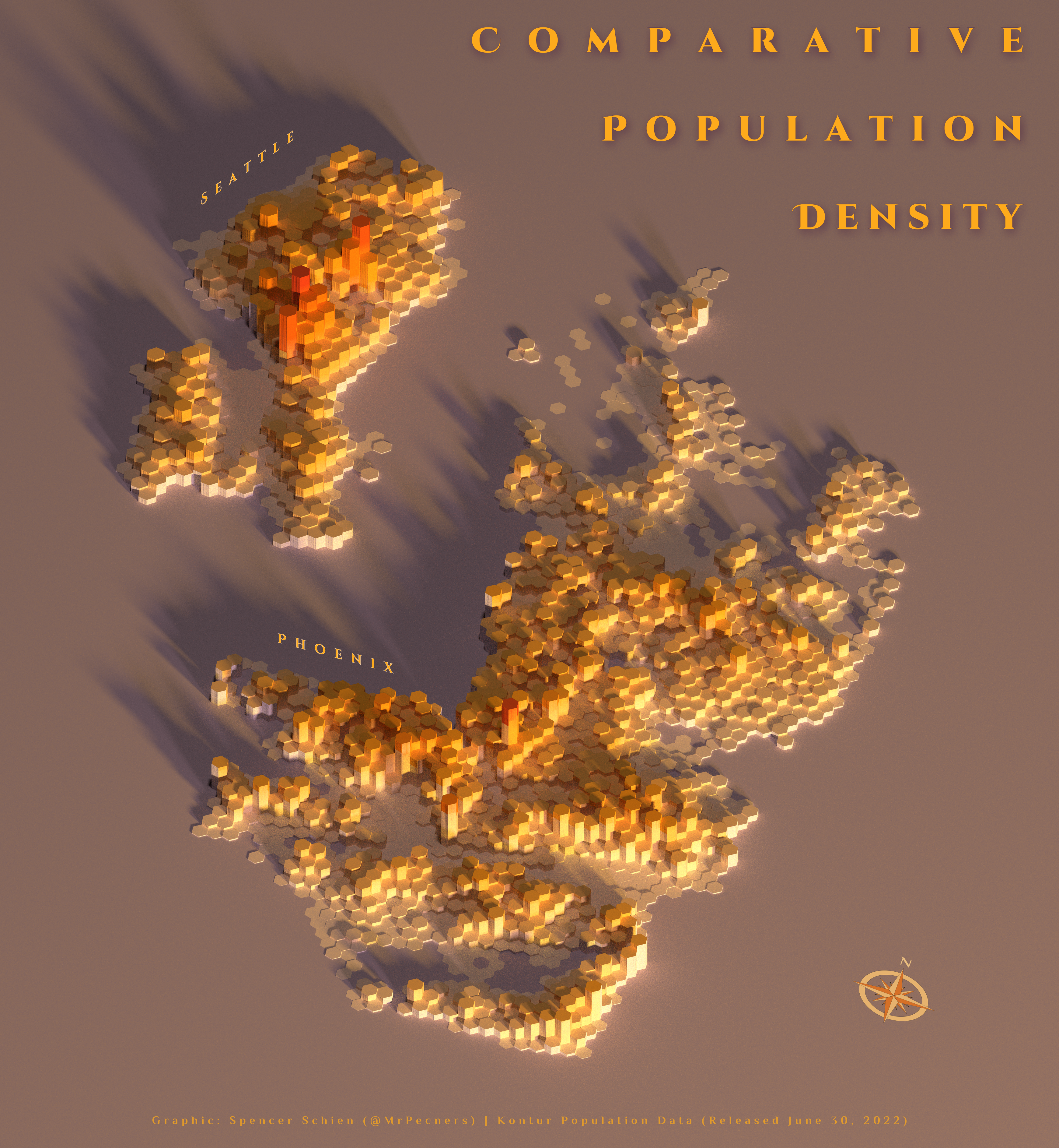 Comparative Population Density: Seattle and Phoenix