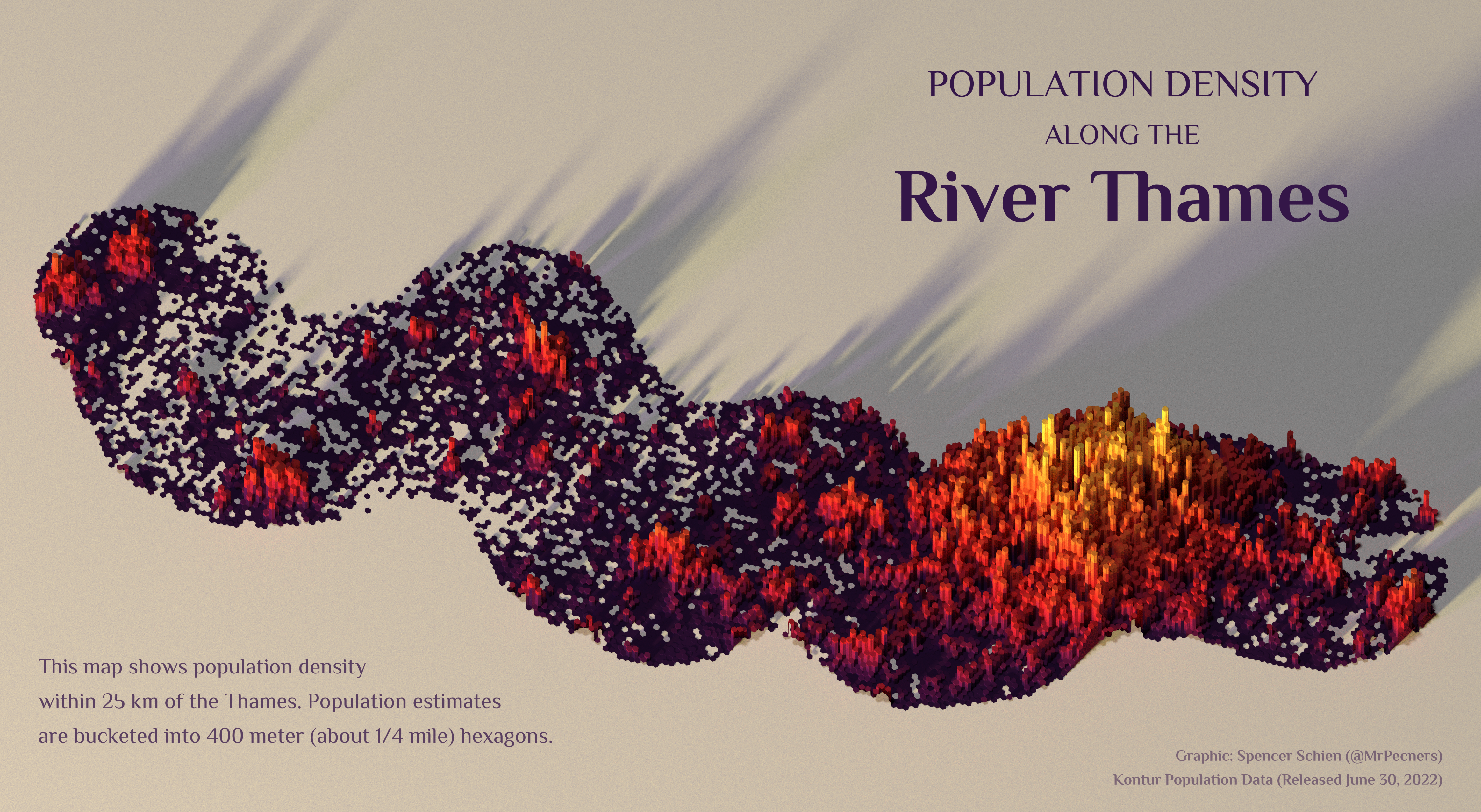 Population Density along the Thames