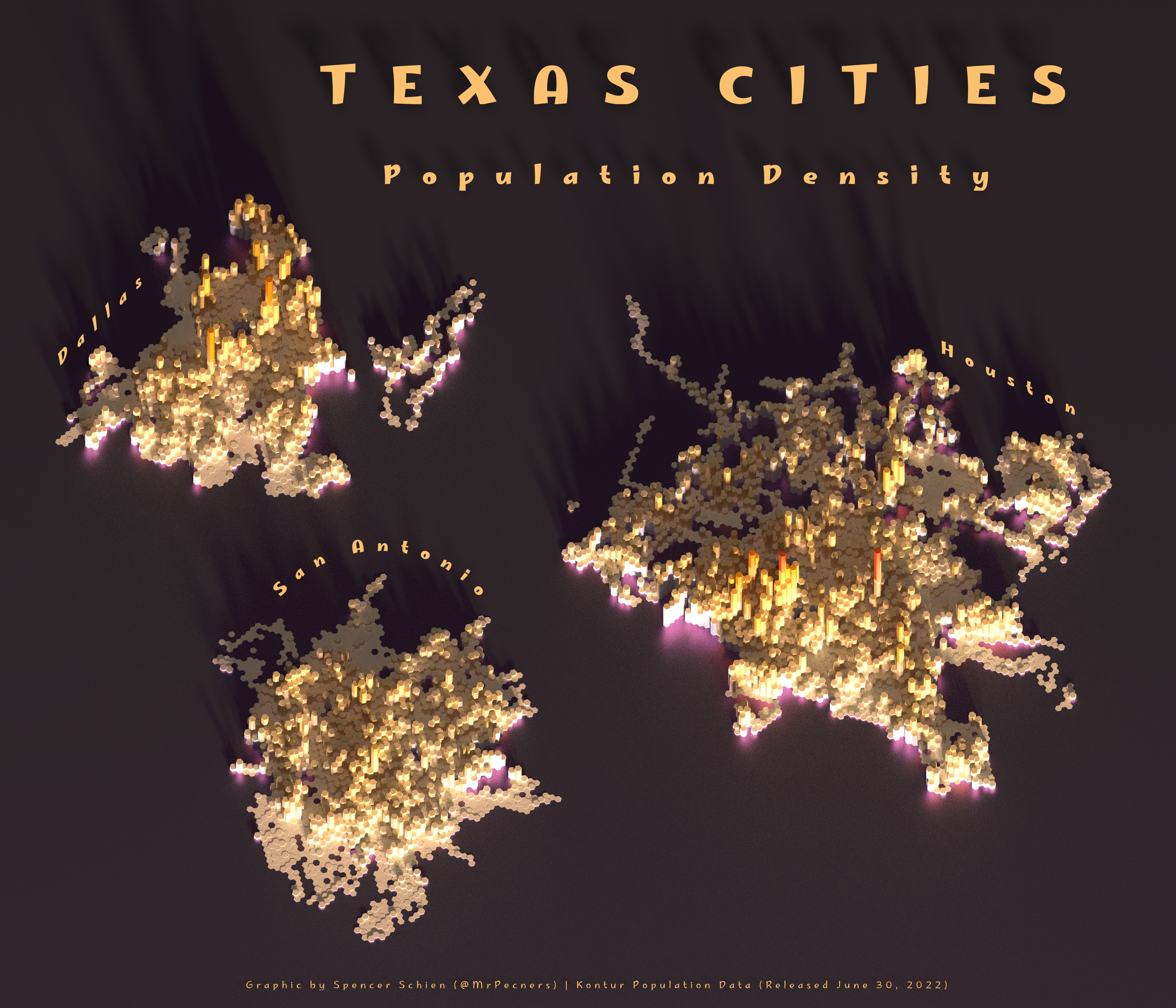 Texas Cities Population Density