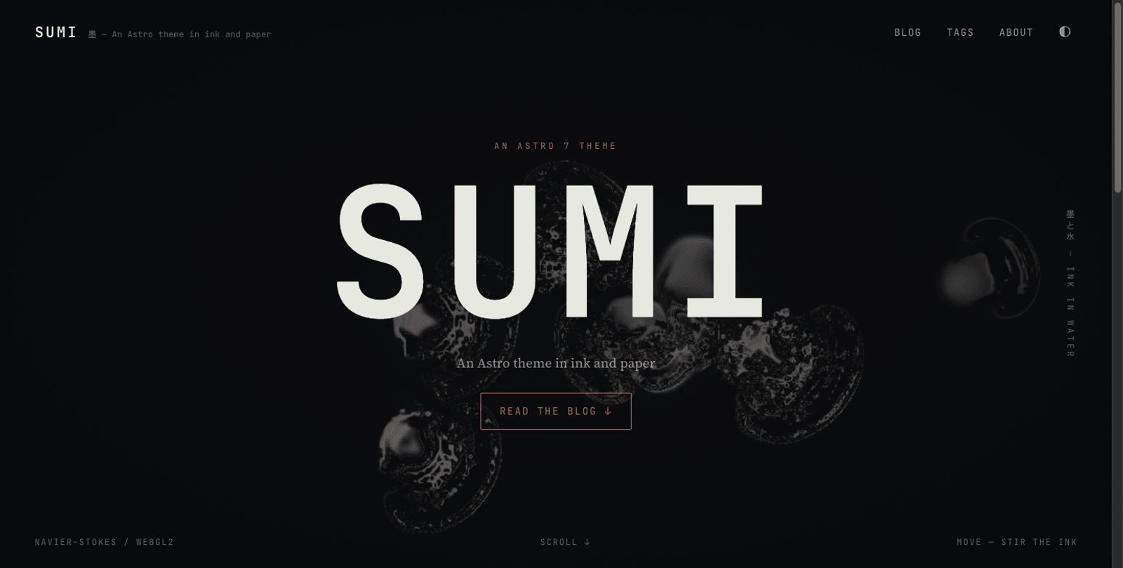 astro-sumi 网站模板截图