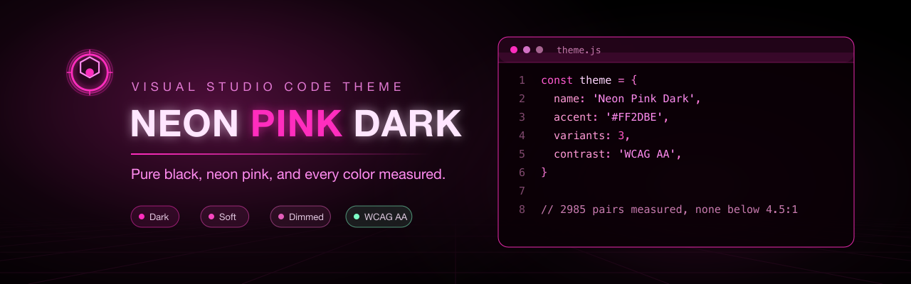Neon Pink Dark — a Visual Studio Code theme