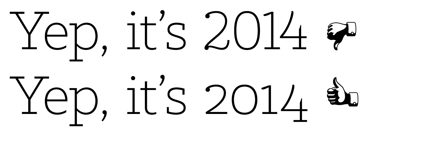 An example of old-style, proportional numerals.