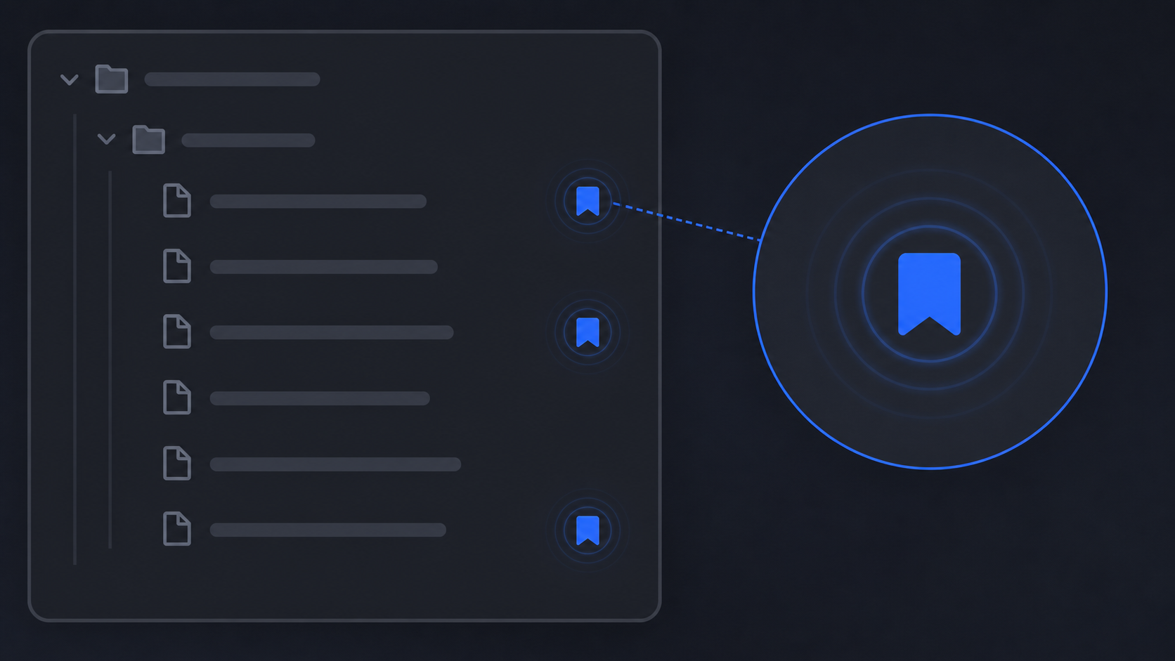 Illustrative bookmark-indicator workflow