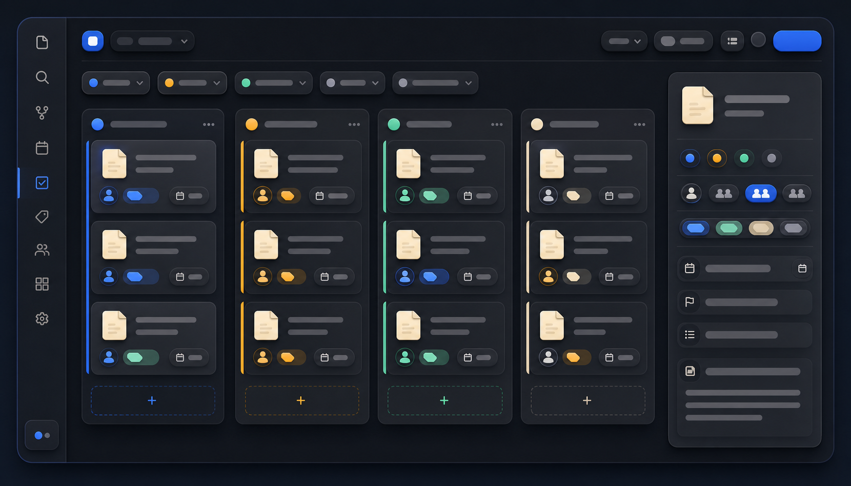 Illustrative task dashboard