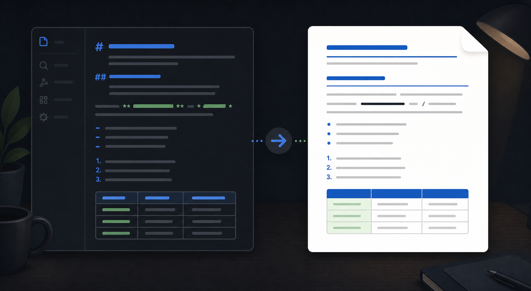 Illustrative Markdown-to-RTF workflow