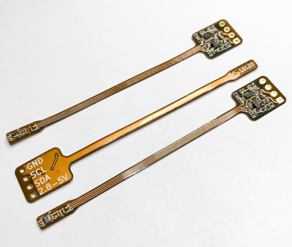 Assembled probes on flex PCB