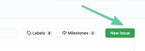 Screenshot of new issue button