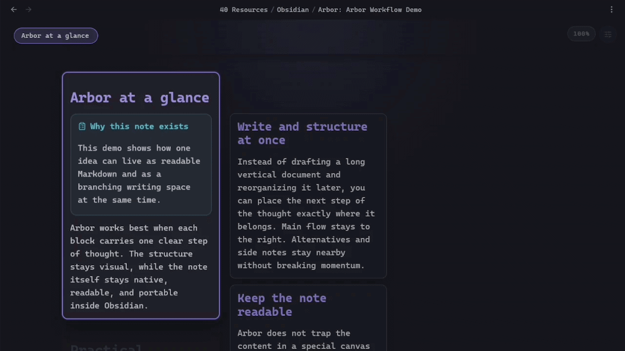 Arbor workflow preview