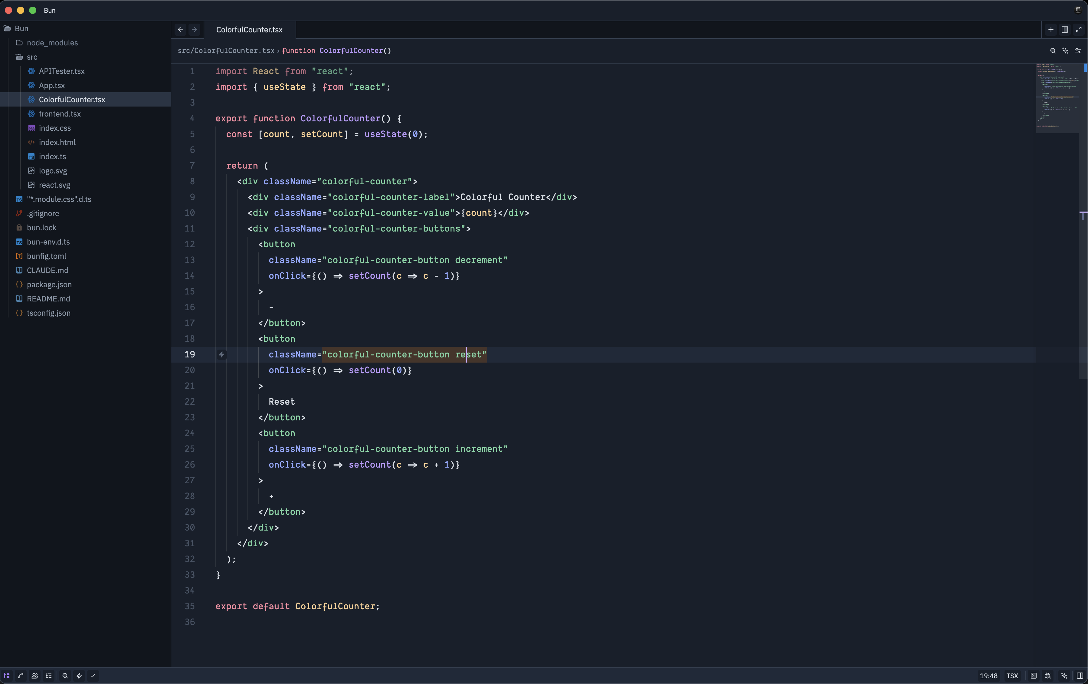 IDX Dark theme screenshot
