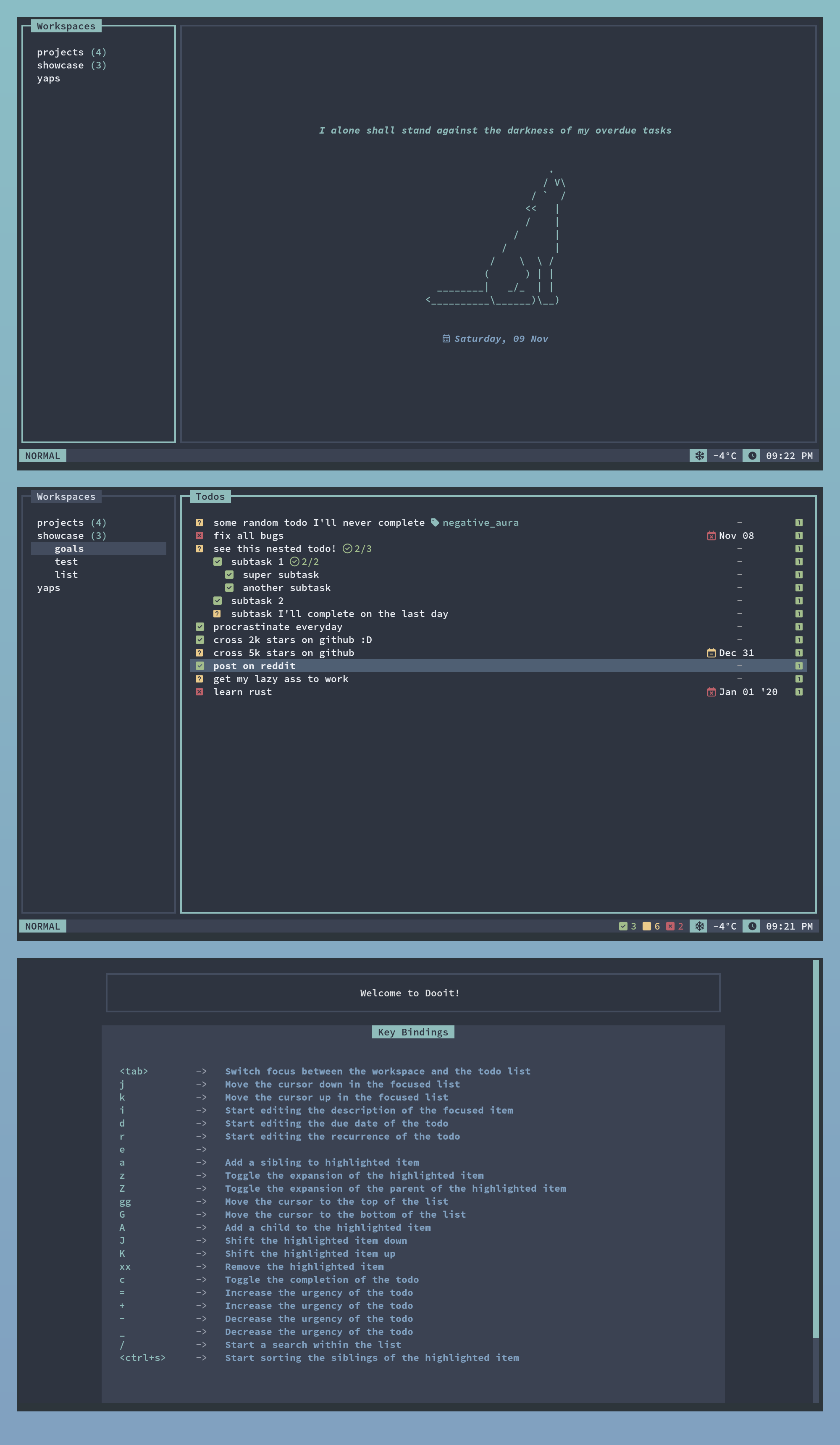 Dooit with Nord theme configuration