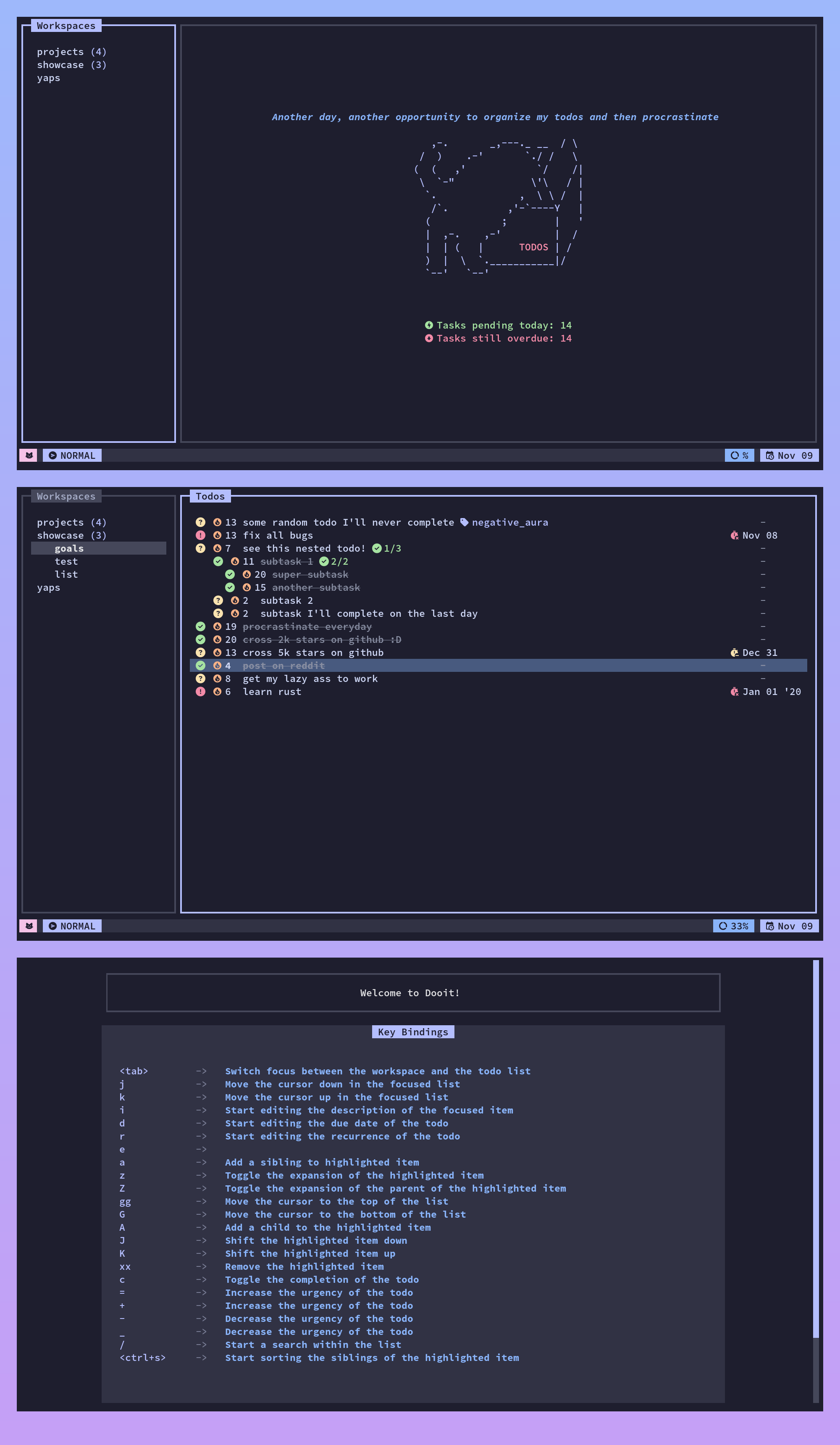 Dooit with Catpuccin theme configuration