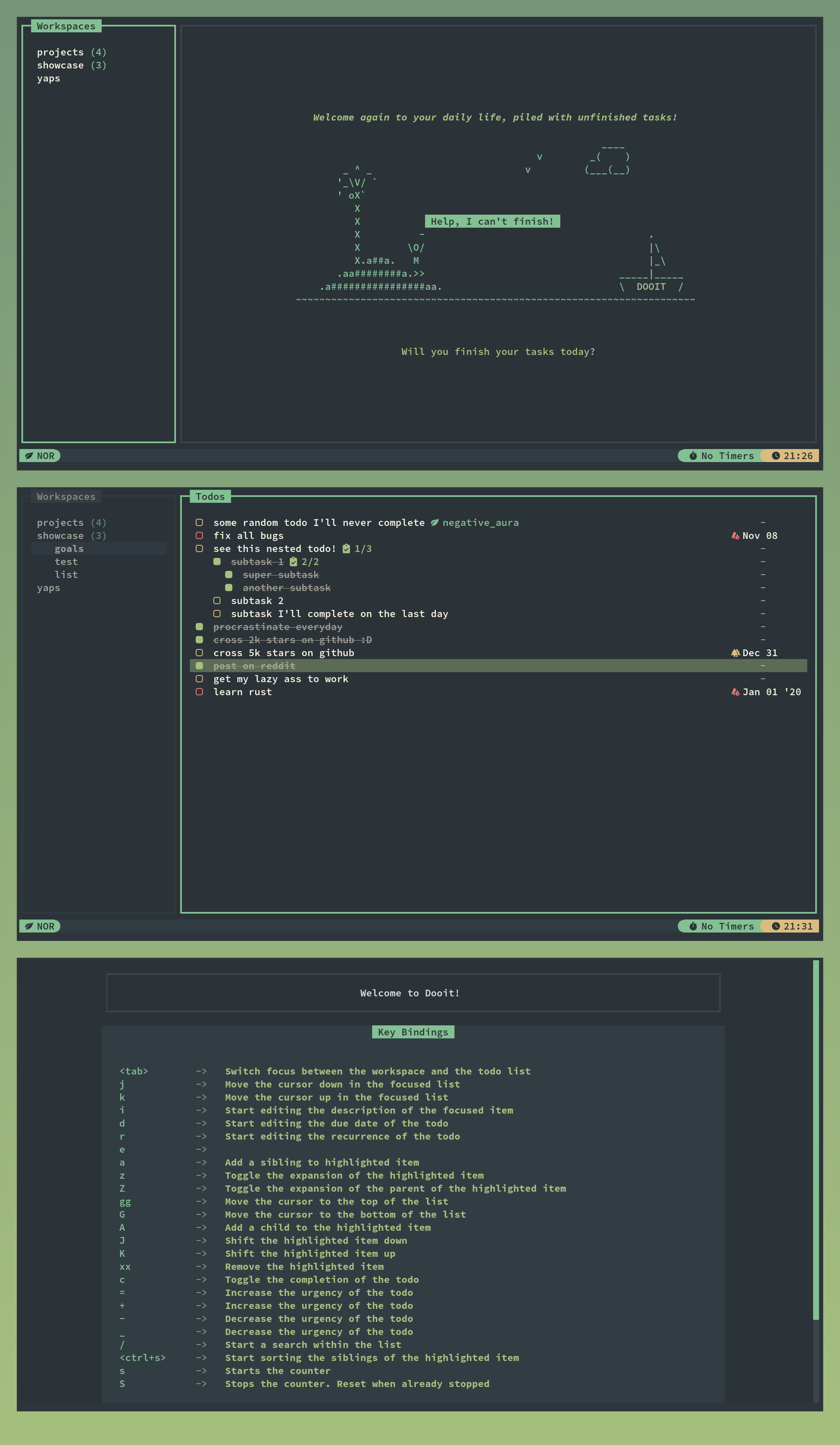 Dooit with Everforest theme configuration