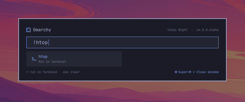 Running htop from the launcher