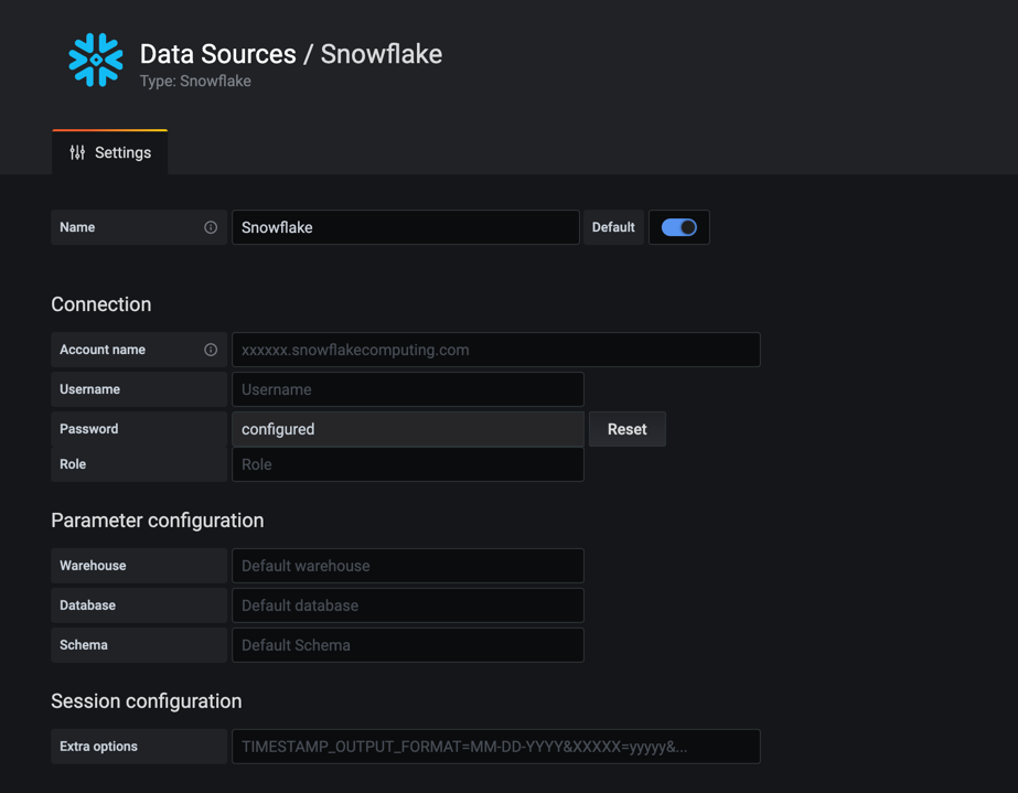 Setting datasources