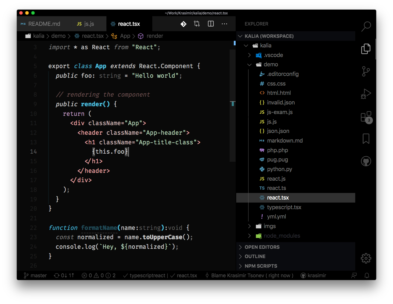 Kalia VSCode Theme