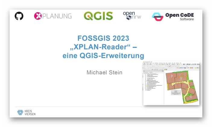 Vortrag zum XPlan-Reader auf der FOSSGIS-Konferenz 2023