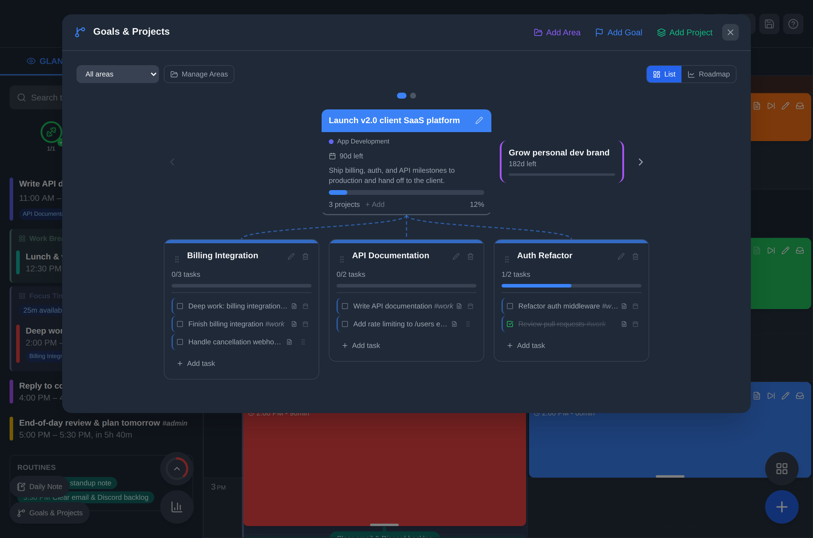 Goals & Projects Dashboard