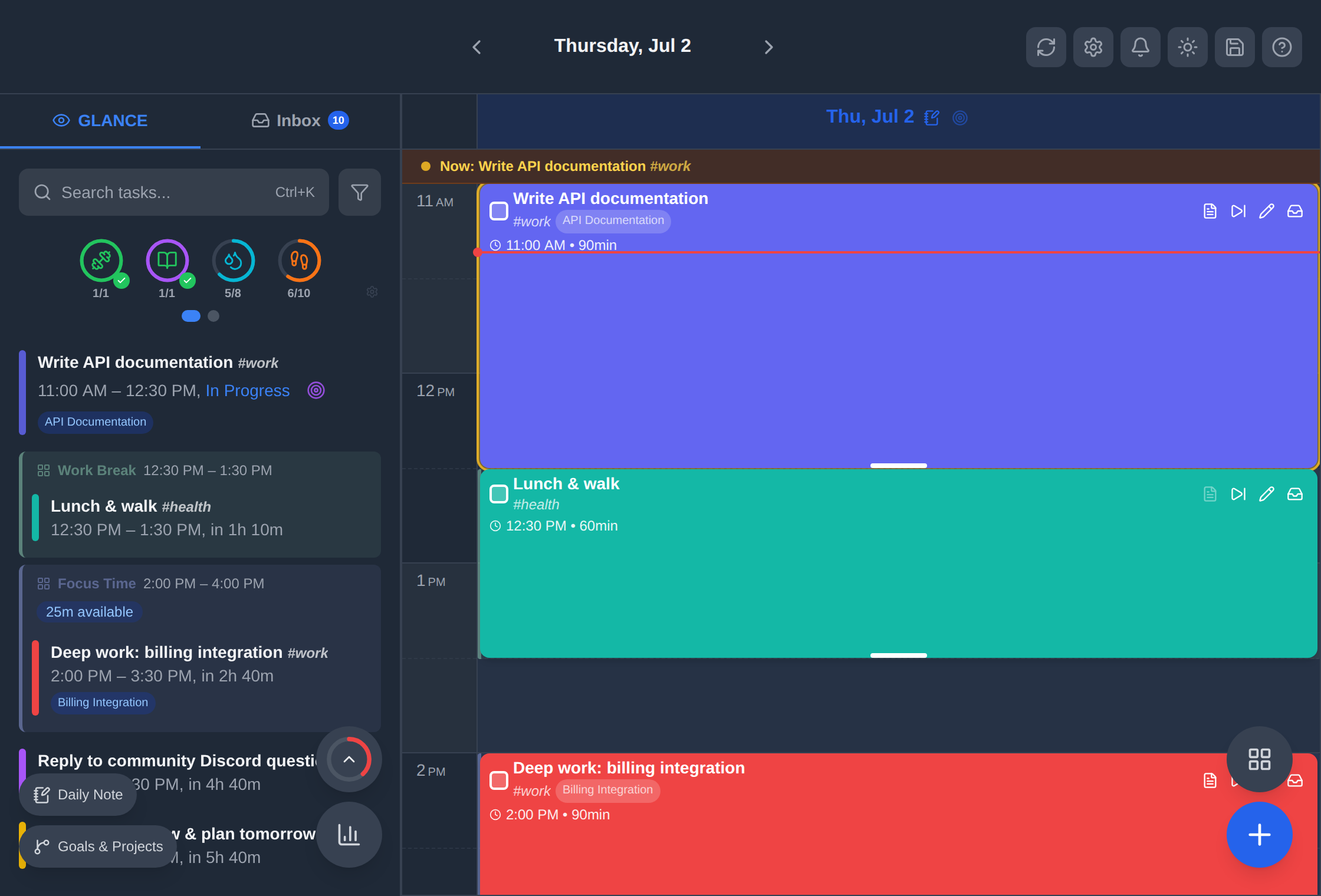 dayGLANCE Desktop Overview
