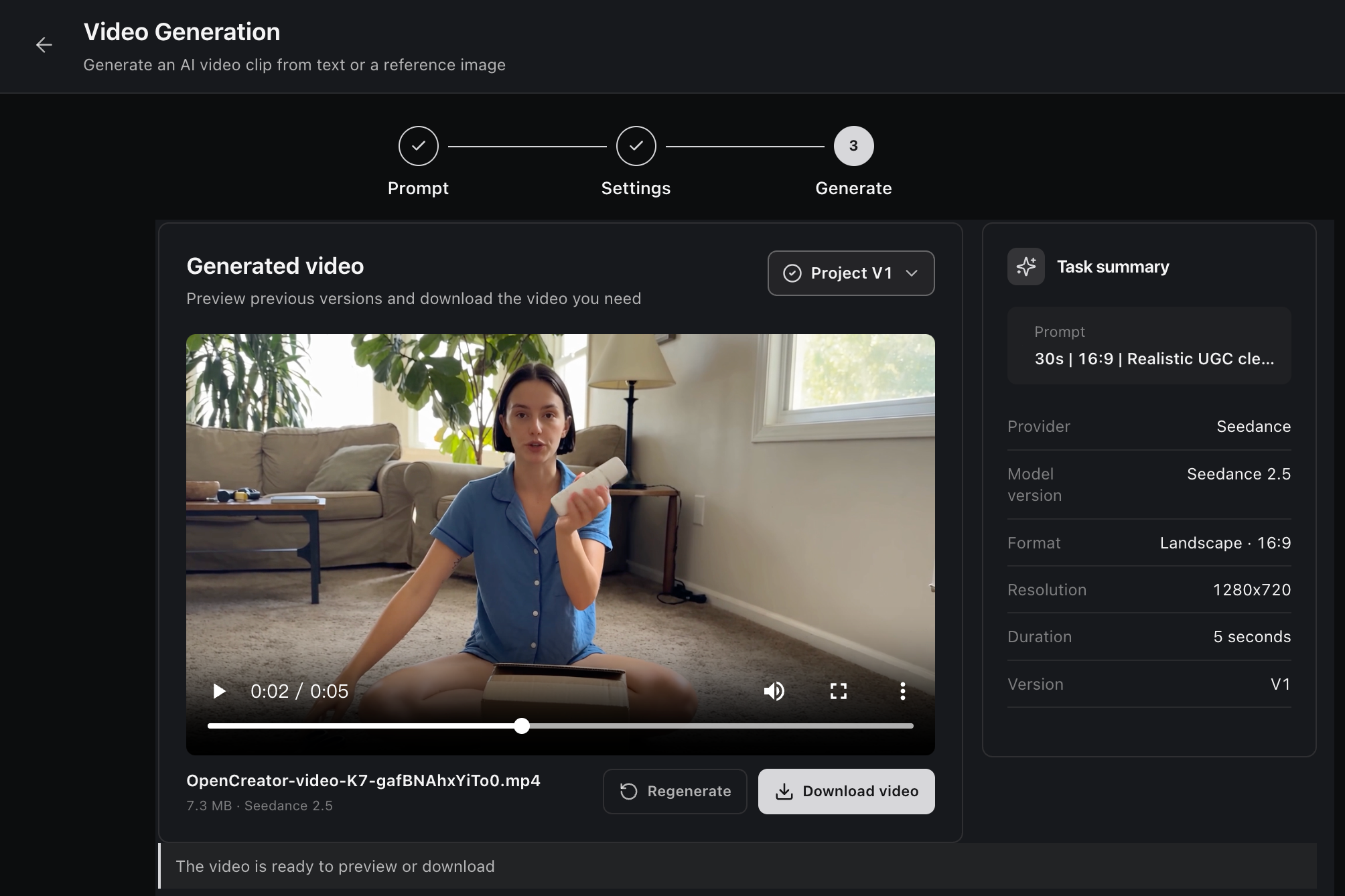 OpenCreator Video Generation with Seedance