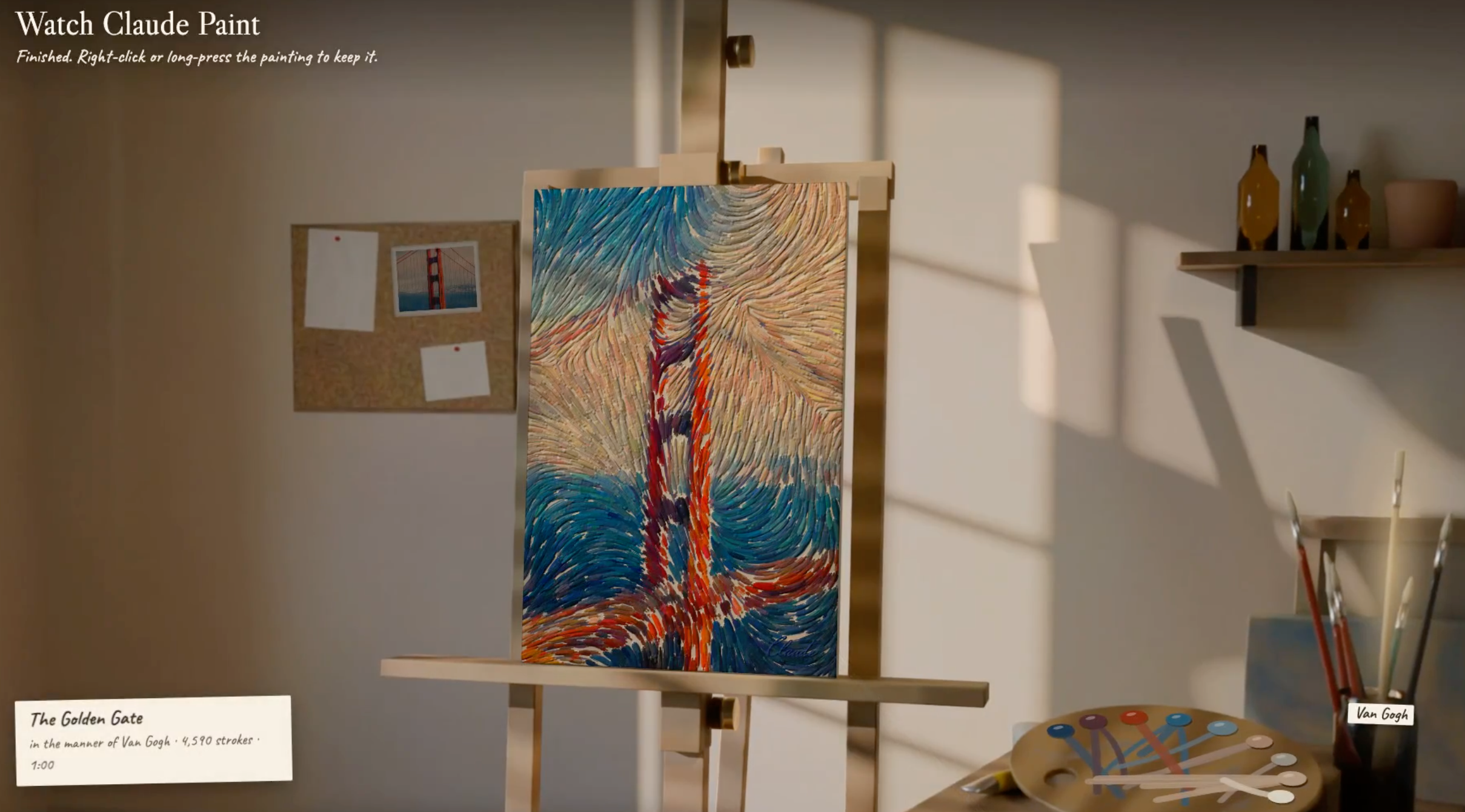Watch Claude Paint preview, open post
