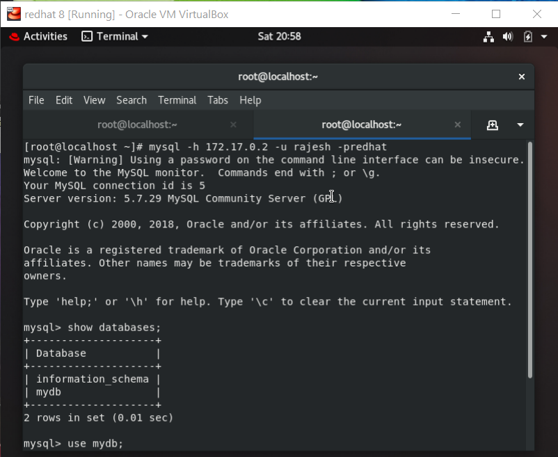 data added in MySQL database