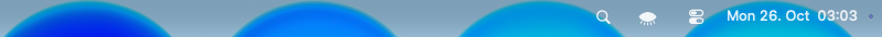 Menu bar after end from the command line: the eye alone