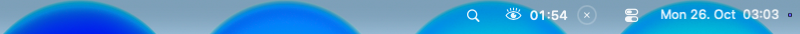 Menu bar after start 120 from the command line: the eye and the countdown