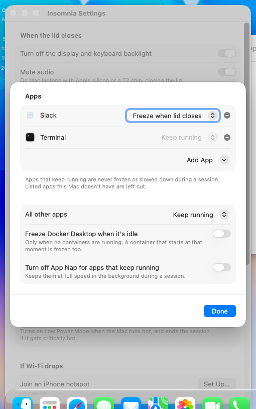 Head: Terminal is back as Keep running after Choose…