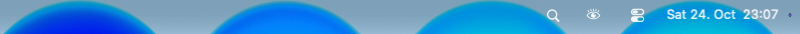 Menu bar: with the countdown off, only the eye is left