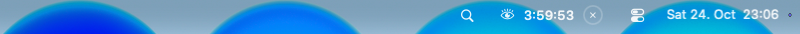 Menu bar: the session's time left