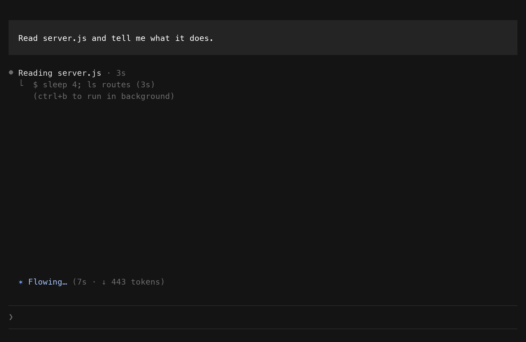 A turn in progress